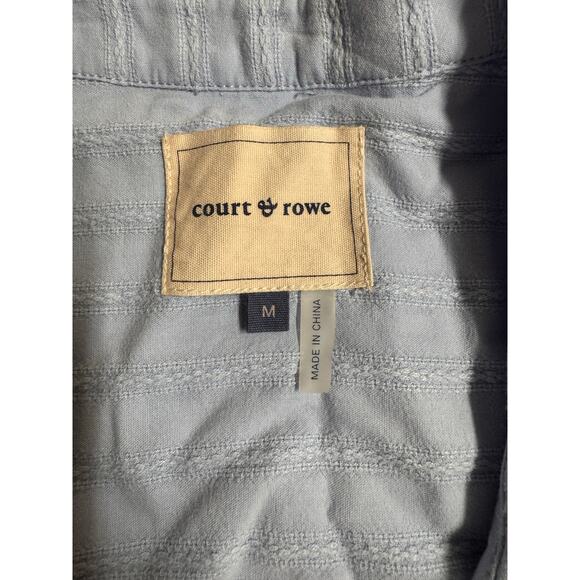 Court & Rowe Classic Preppy Blue Textured Button Front Collared Blouse Size M - Picture 6 of 6